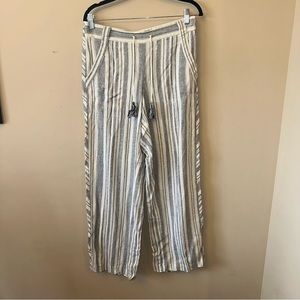 Maurice’s Linen Striped Pull On Wide Leg Pant